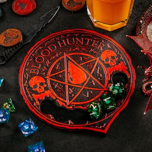 D&D Class Dice Coaster: Wooden Dungeons and Dragons Gift