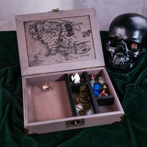 Custom Dice Box Wood Engraved DnD Dice tray and Storage Dice Rolling Tray Dungeons and Dragons image 6