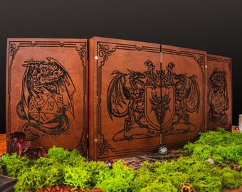 DnD DM-scherm voor DnD en RPG's – Handgemaakt Dungeon Master-scherm met aangepaste gravure – Uniek cadeau voor gamemasters