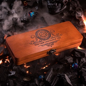 Personalized Dnd Dice Box Storage and Tray Dungeon and Dragons Wood Vault Dice Case DnD Box Case for Dice