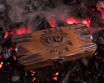 Custom DnD Vault for Dice in Burn Old Wood Style, DnD Dice Case, Personalized Dice Box Storage, Dice Rollitng Tray and Vault Dice Tray