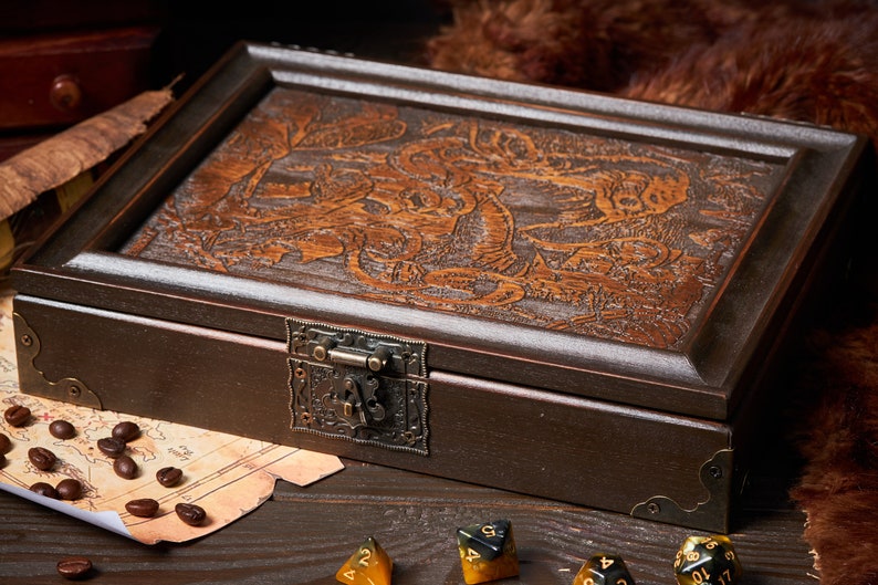 Custom Dnd Dice Box Dungeons and Dragons Dice Tray Book Dnd Etsy