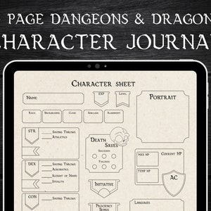 Digitales DnD Character Journal Bundle 14 Seiten, DnD Character Sheet Color, Dungeons and Dragons 5e Fillable PDF / GoodNotes / Printable