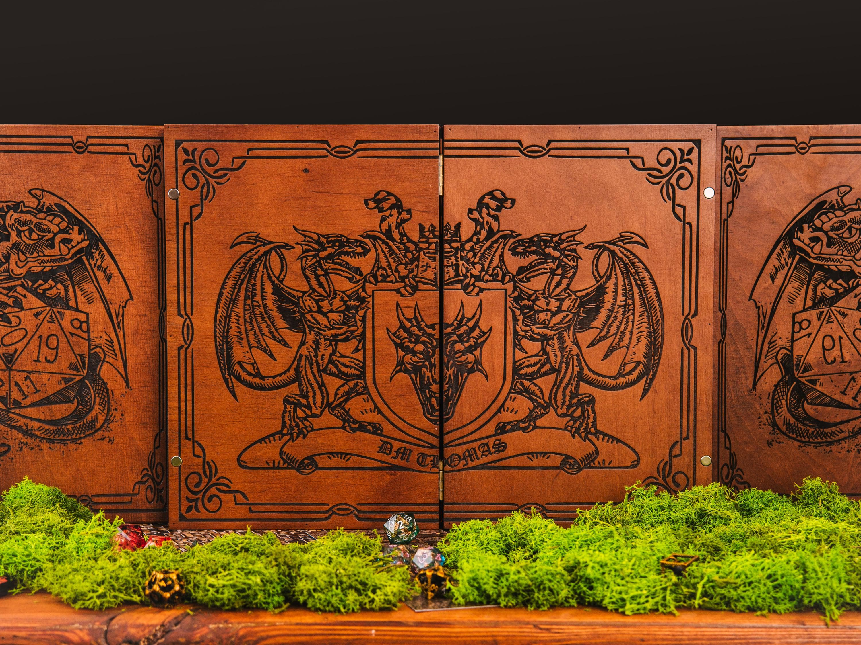 Custom Wooden DM Screen Dnd | Foldable Dungeon Master Screen Book Style ...