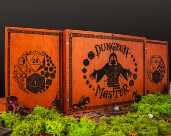 Houten DnD DM-scherm in boekstijl – op maat gemaakte opvouwbare Dungeon Master Box Organizer – RPG-accessoires Game Master Cadeau voor D&D, Daggerheart