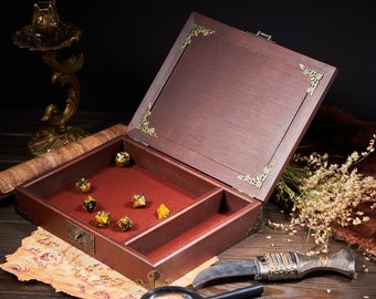 Custom Dice Box, Dice Tray Wood, Custom Critical Role DnD Dice Tray and Storage, DND gift, DND accessories, Dice rolling tray