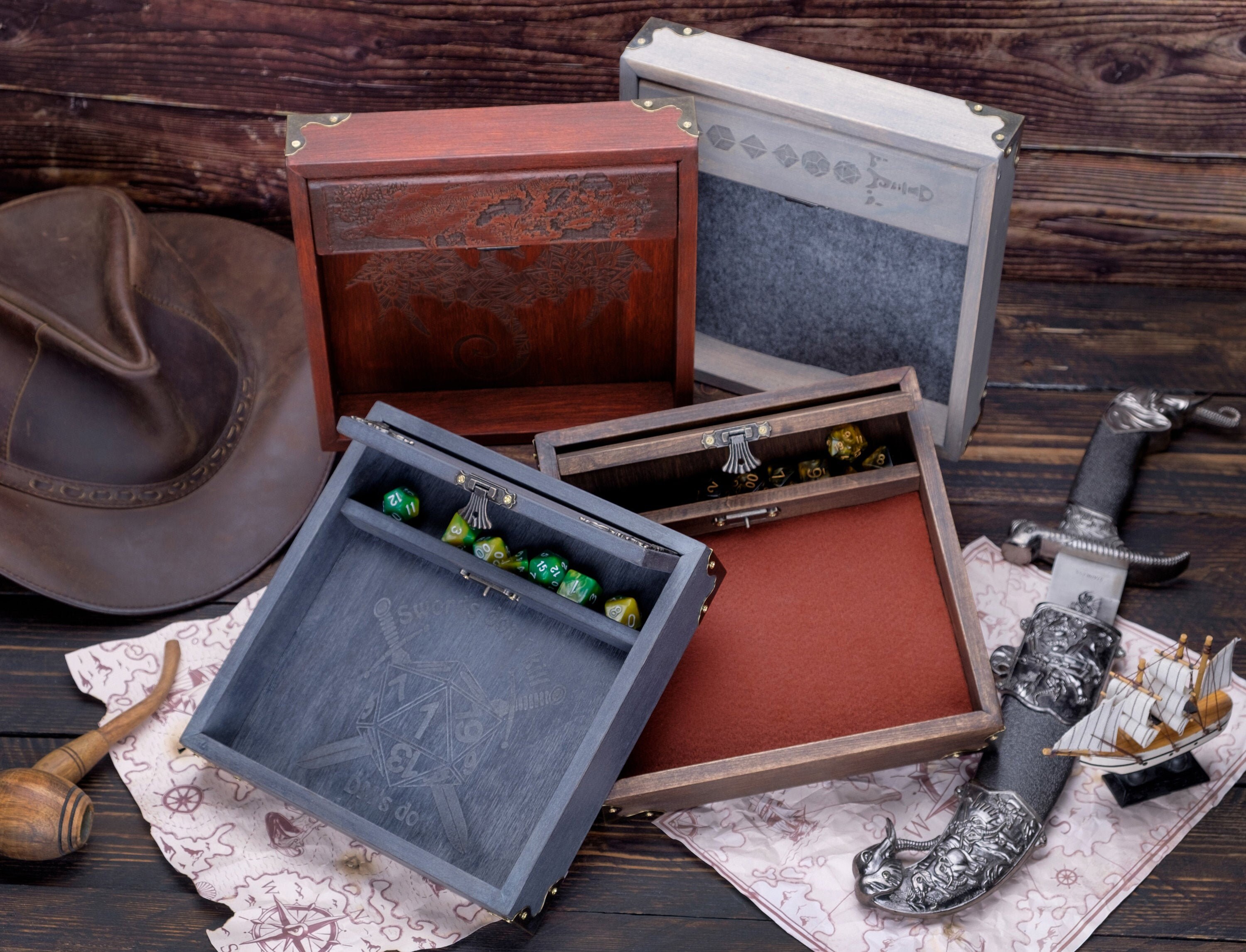 DnD Dice Tray Engraved Dice Tray and Storage to play Etsy