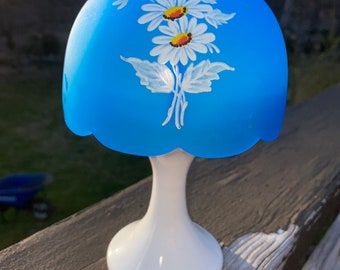 Westmoreland satin blue Daisy fairy lamp