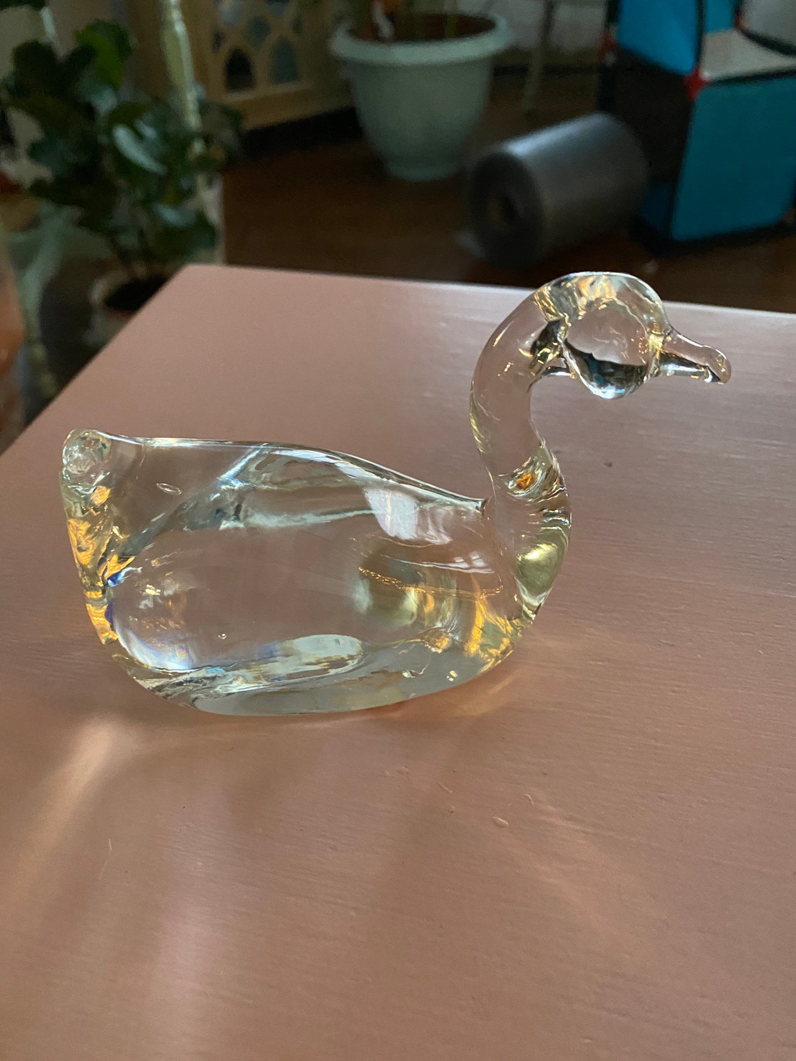 Pair of Glass blown clear duck and bird Etsy