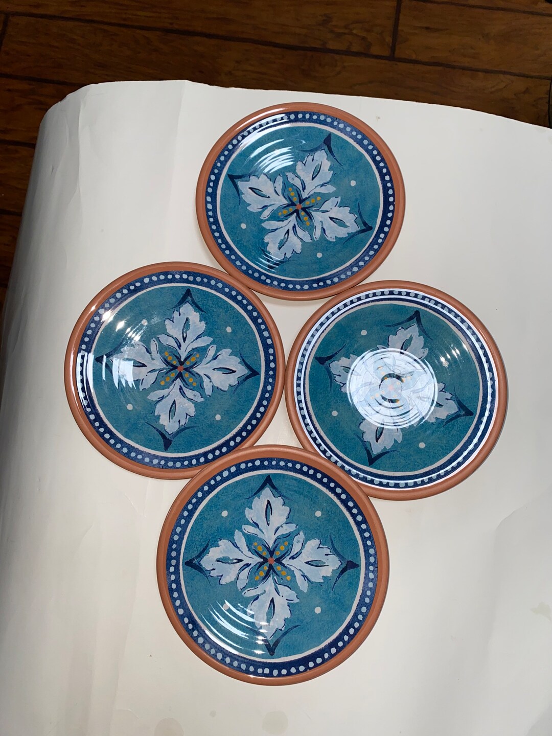 Melamine , Tommy Bahama , Spanish Blue Design Appetizer Plates Etsy