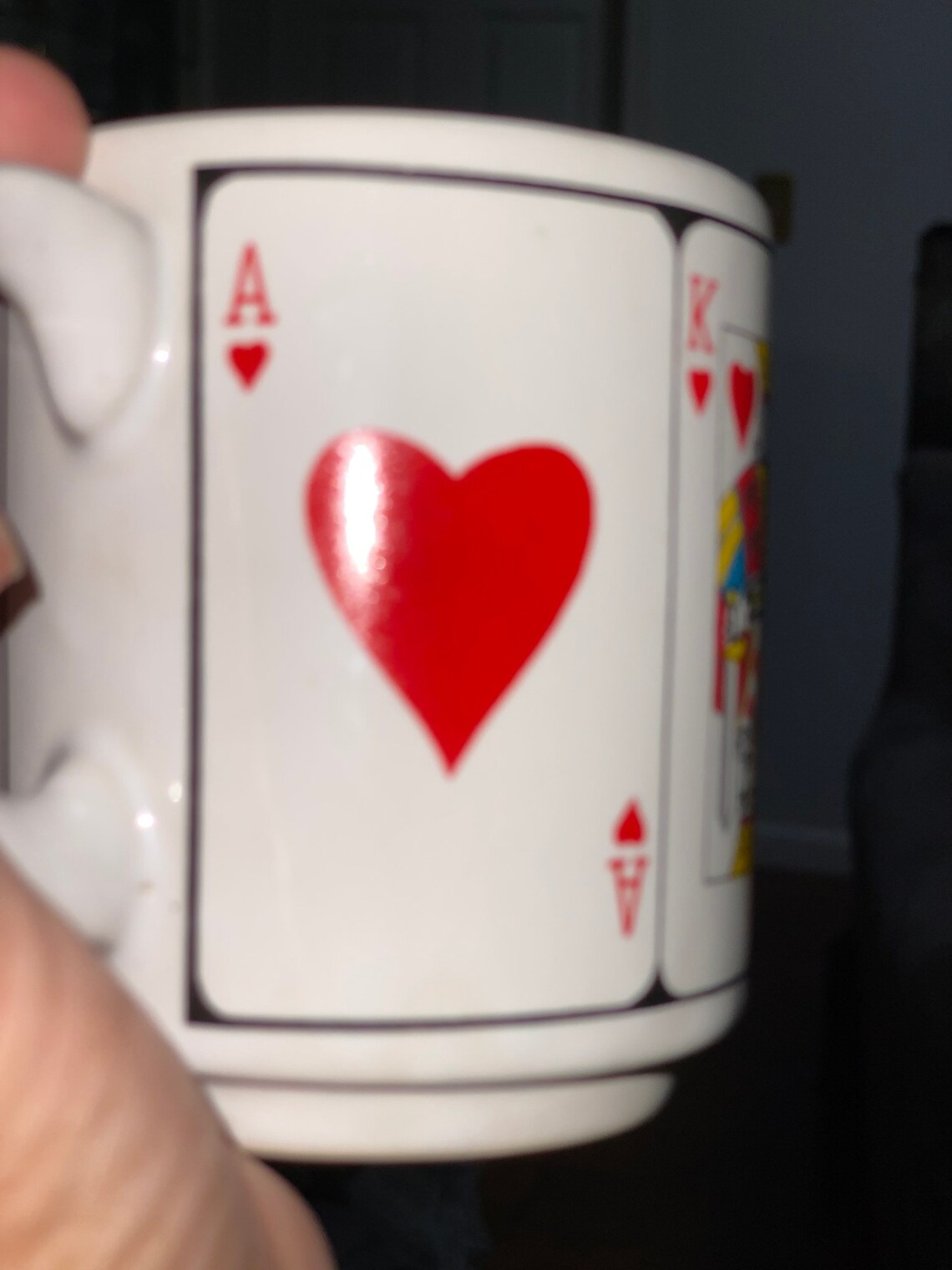 Set of four vintage playing card mugs Etsy