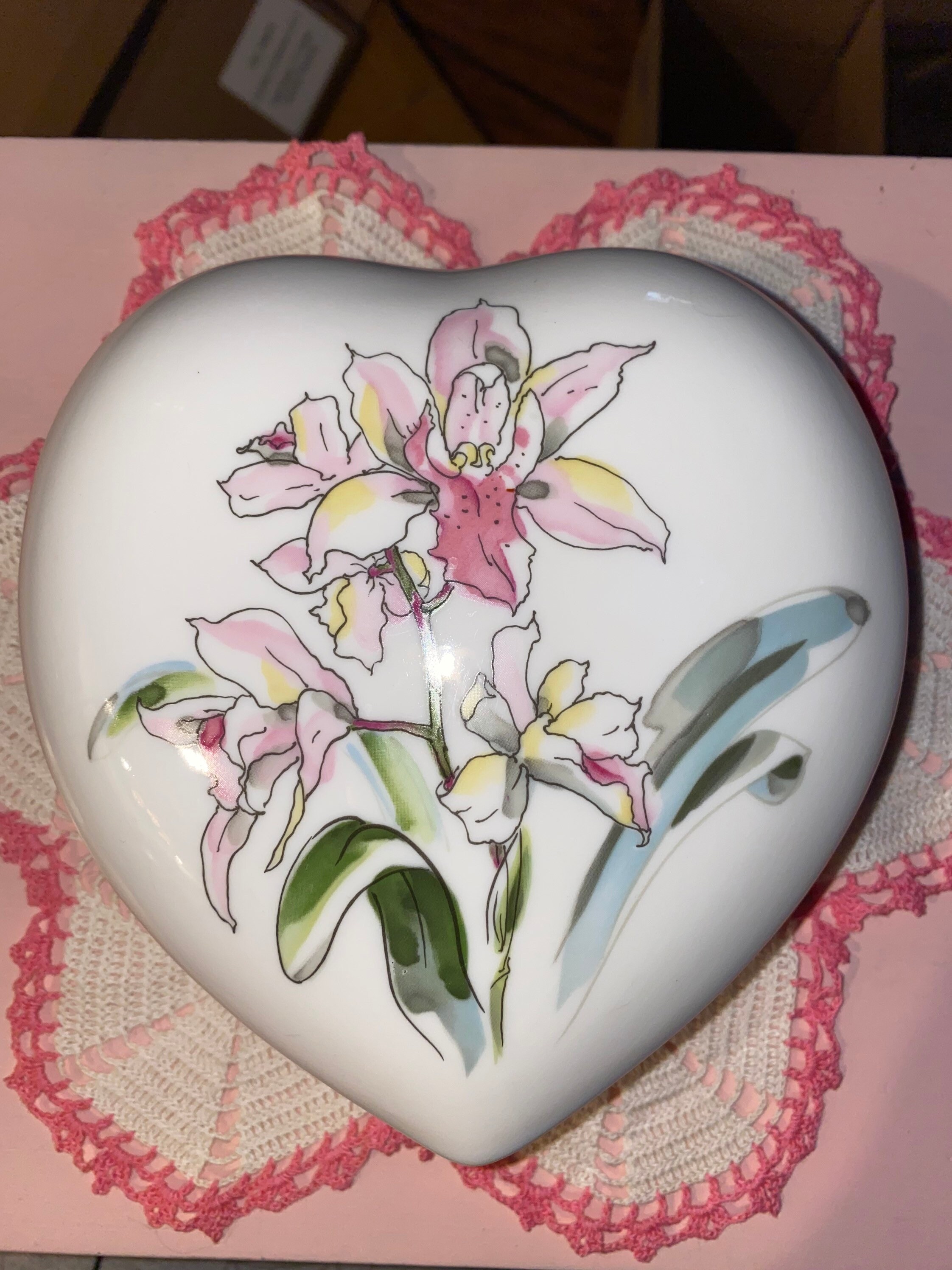 Vintage heart shaped jewelry holder Etsy