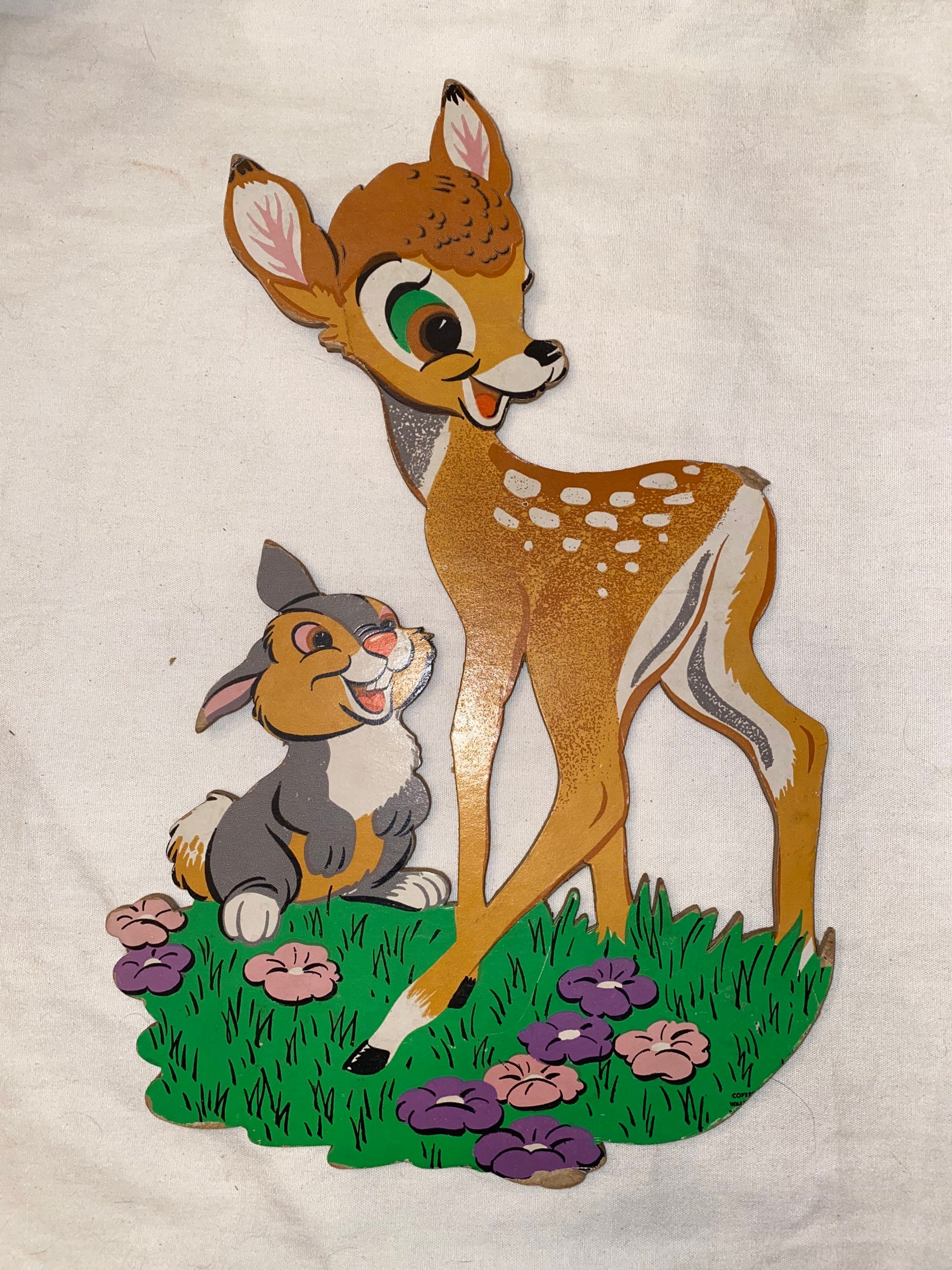 Disneys Bambi and Friends Wall Decor From 1950 1960s Etsy