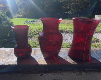 Mid century red vases