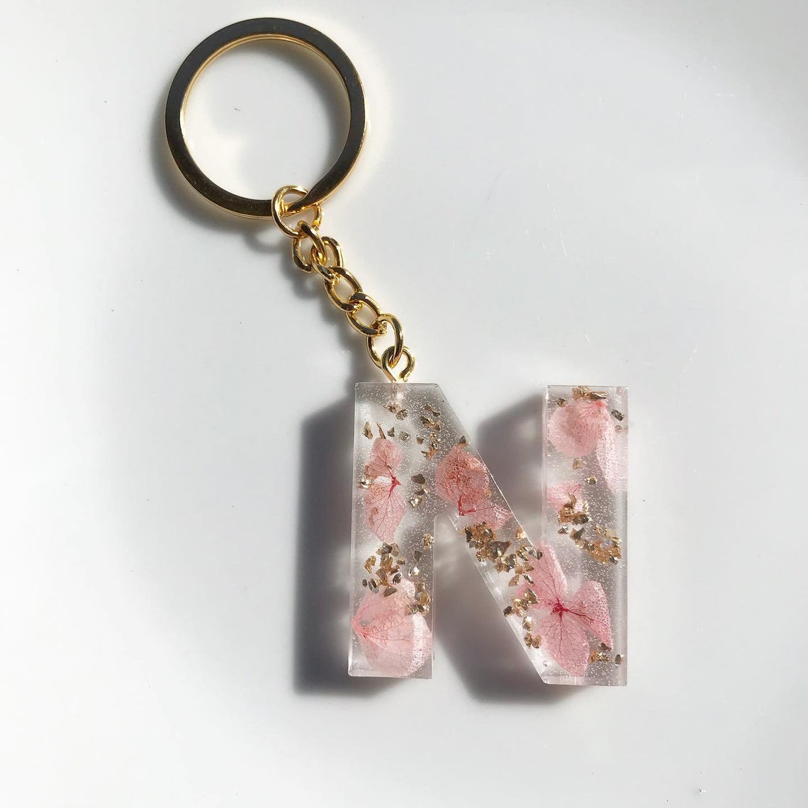 Epoxy resin key ring with insertion of dried flowers Atelier Etsy