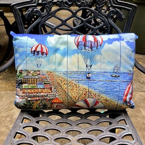 Throw Pillow &quot;View From The Top of The Parachute Jump&quot; Coney Island, Brooklyn, New York, Full Image