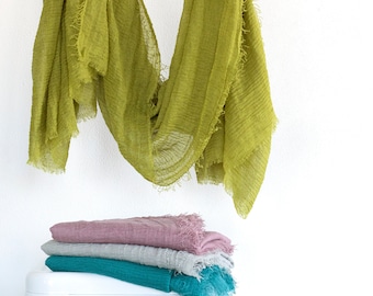 Cotton Gauze Scarf: Lightweight Bohemian Head Wrap