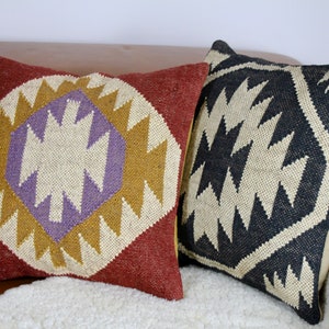 Poterie Barn Style Pillow Cover, Aztec Pillow Cover, Rug Design Boho Pillow Cover, Boho Decor, Boho Home Decor, Decorative Pillow image 3