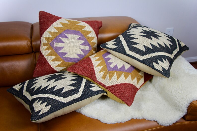 Poterie Barn Style Pillow Cover, Aztec Pillow Cover, Rug Design Boho Pillow Cover, Boho Decor, Boho Home Decor, Decorative Pillow image 2
