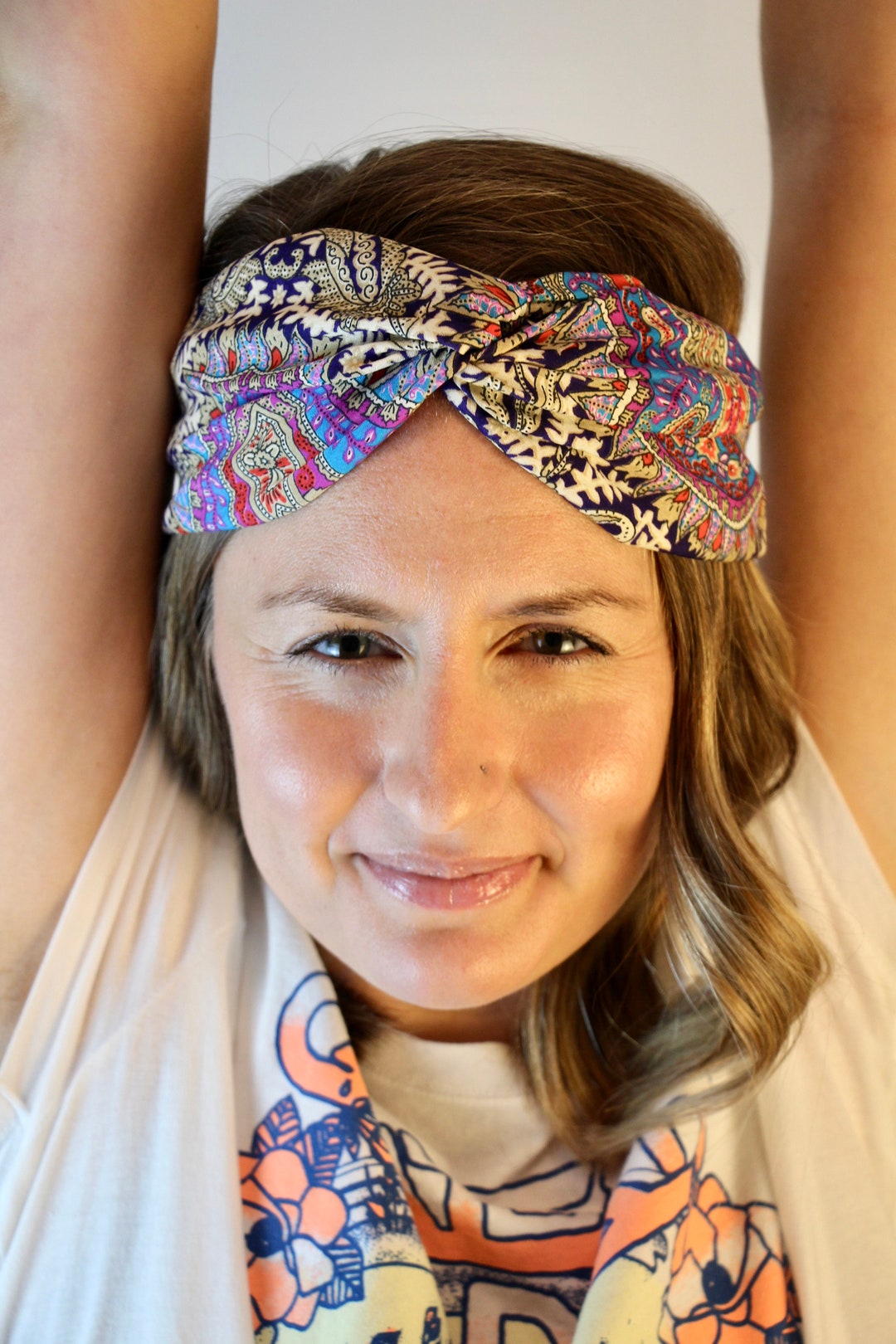 Top Knot Headband, Headband for Women, Wide Yoga Headband, Boho