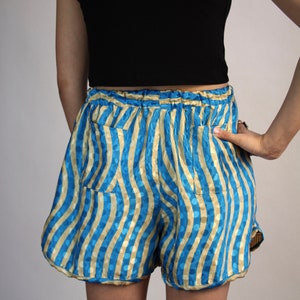 Vintage Silk Shorts, Boho Shorts, High Waist Shorts, Unique Print Shorts, Gypsy Festival Shorts, Boho Summer Fashion, Festival Clothing image 10