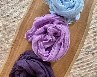 Cotton Gauze Scarf: Lightweight Bohemian Shawl, Head Wrap