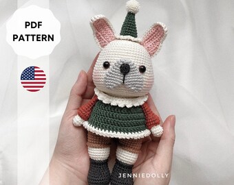 Zoey The Frenchie –  Amigurumi crochet dog PDF pattern, instant download