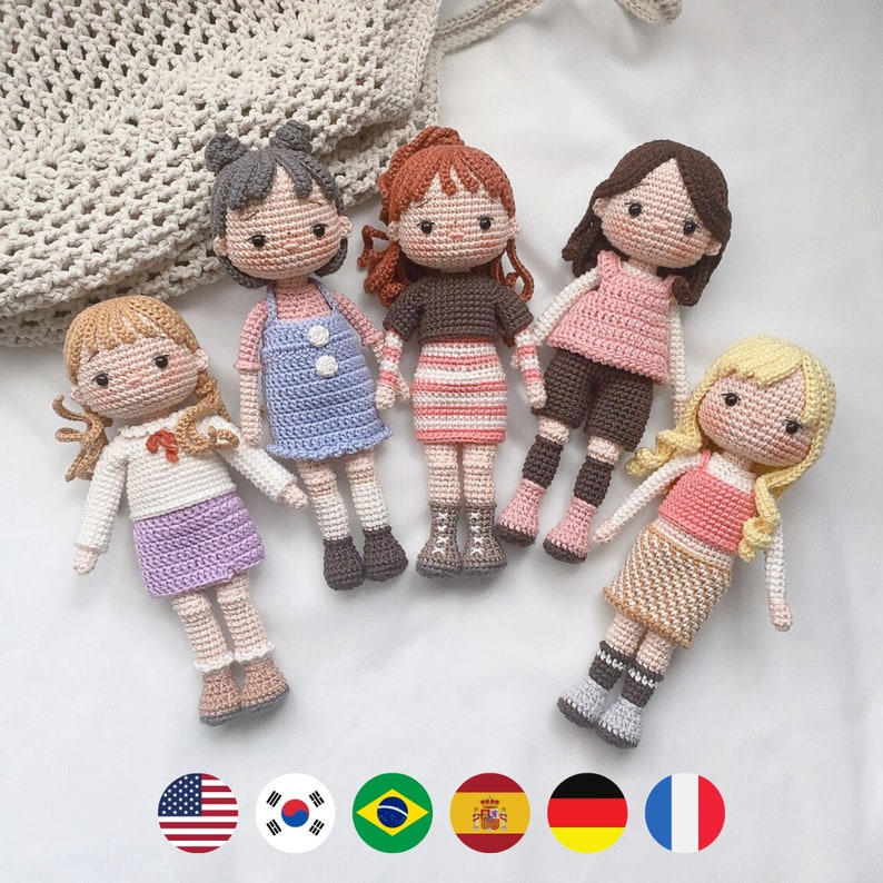Bundle Amigurumi Crochet  Doll Pattern JennieDolly 3