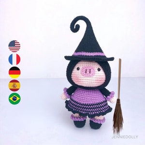 Cindy The Witch Pig – Crochet PDF pattern, instant download