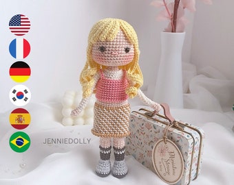 Demi Blondie Doll – Modèle amigurumi de poupée au crochet, fichiers PDF numériques häkelanleitung, English Deutsch Français Español Português Korean