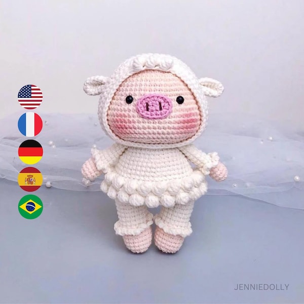Mei The Sheep Pig – Crochet PDF pattern, instant download