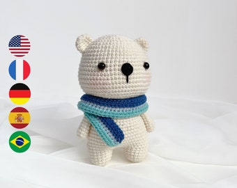 Max the Polar Bear Crochet Doll Amigurumi Pattern (Digital PDF)