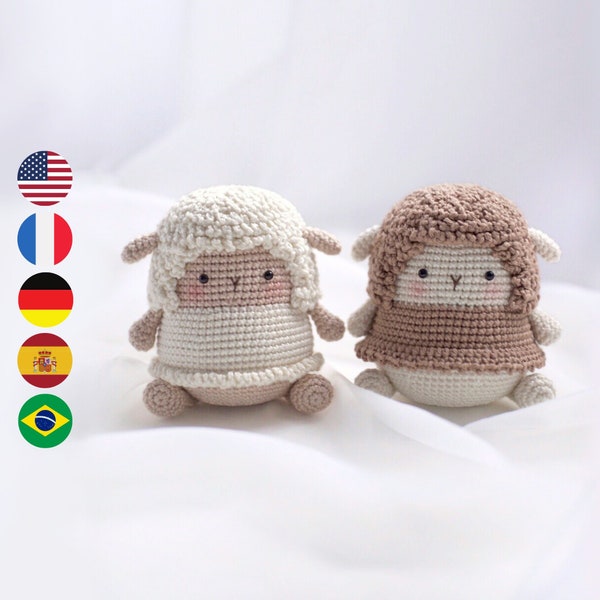 Pip The Lamb – Jenniedolly PDF pattern, instant download, amigurumi pattern, crochet pattern - Languages English Spanish French