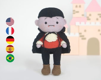 Dracula Crochet Doll Pattern: Halloween Vampire Amigurumi (PDF Pattern)