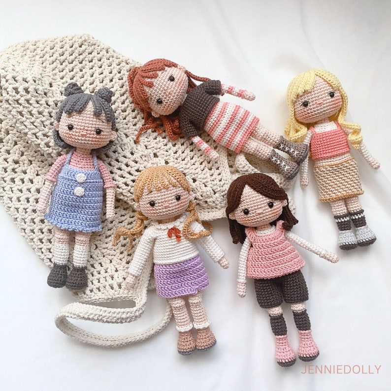 Bundle Amigurumi Crochet  Doll Pattern JennieDolly 5