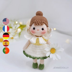 Daisy Fairy – Amigurumi Crochet Doll Pattern, JennieDolly Digital PDF Häkelanleitung Patron English Deutsch Français Español Português