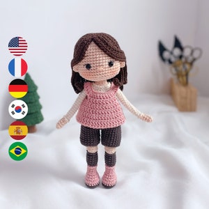 Amber Doll – Crochet doll amigurumi pattern, digital PDF files häkelanleitung, patrón English Deutsch Français Español Português Korean
