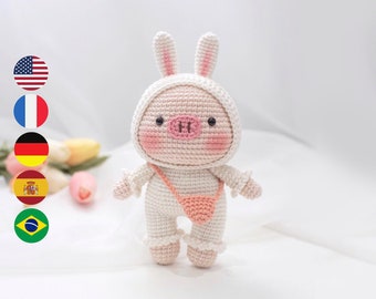 Gin The Bunny Pig – Amigurumi Crochet doll PDF pattern, instant download