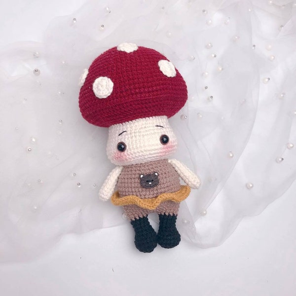 Mina The Mushroom Crochet Amigurumi Doll – Digital PDF pattern, instant download