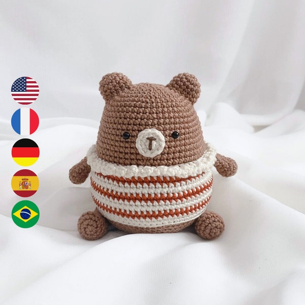 Ori The Bear – Amigurumi Crochet Doll Pattern, JennieDolly Digital PDF Häkelanleitung Patron English Deutsch Français Español Português