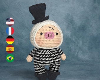 Billy The Jack Skellington Pig – Crochet PDF pattern, instant download