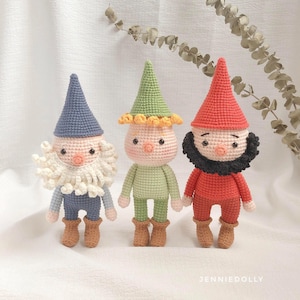 Bundle Set of 3 Gnome Patterns – Amigurumi Crochet Gnome PDF pattern, instant download