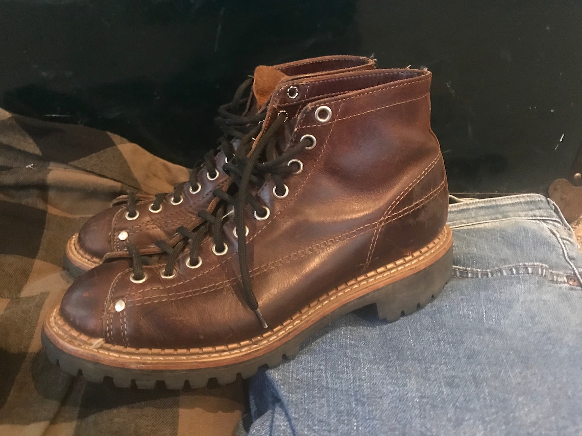 Vintage Roofer Boots lace to toe lil abner work shoe Etsy