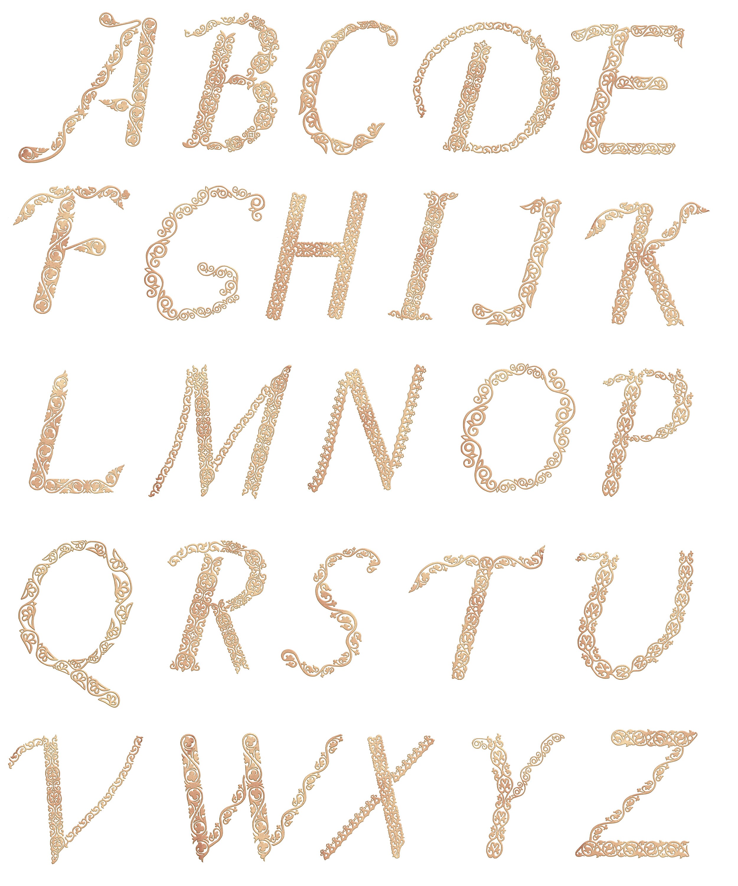 ornate alphabet gold lettersgold numbers decorative etsy