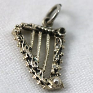 Vintage Sterling Silver Musical Harp Charm