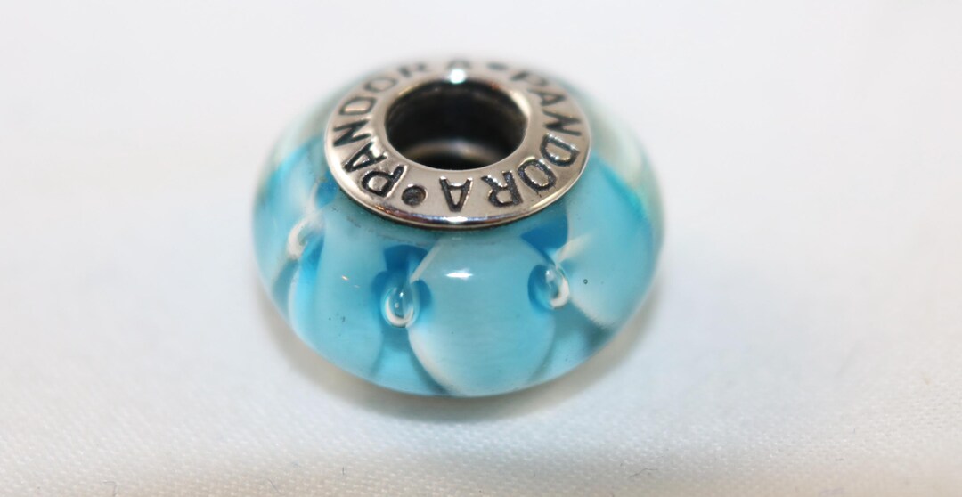 Pandora Sterling Silver & Murano Glass Blue Bloom Charm - Etsy