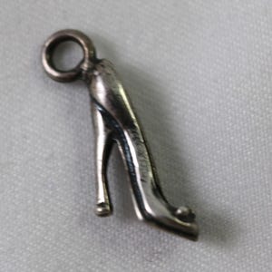 Vintage Sterling Silver High Heel Woman&#39;s Stiletto Shoe Charm