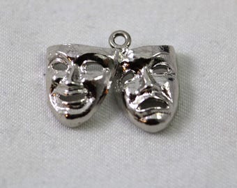 Sterling Silver Comedy & Tragedy Masks Charm