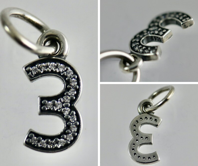 Various Authentic Pandora Number Dangle Charms 791339CZ Etsy UK