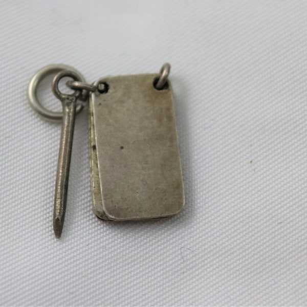 Vintage Sterling Silver Notepad & Pen Articulated Charm